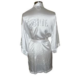 Victoria’s Secret I Do Bridal Satin Bride Embellished Robe Women’s XS S White